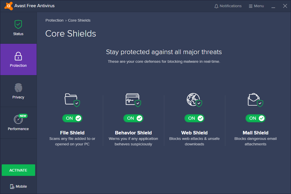 Avast Free Antivirus Screenshot 1