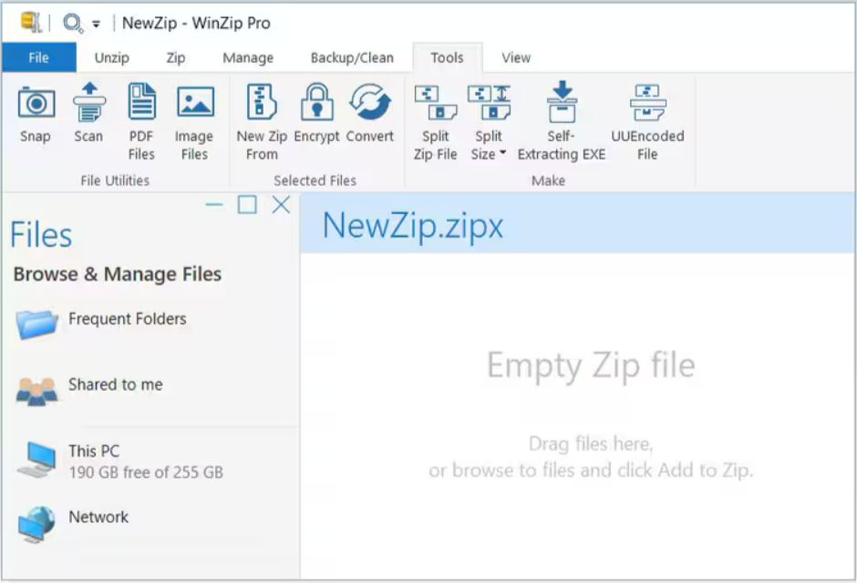 WinZip Screenshot 1